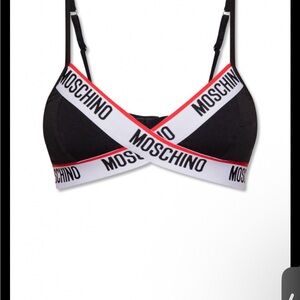 Moschino Black and White Logo Bralette
